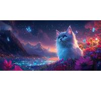 Diamond Painting Kits for Adults 5D DIY Diamond Art Gato Manualidades Adults Gem Art Kits Completo Punto de Cruz Puzzle Dibujos Regalo Accesorios for Beginners Mariposa Decoracion Pared 30x60cm J0K182