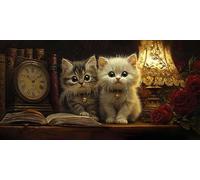 Diamond Painting Kits for Adults 5D DIY Diamond Art Gato Manualidades Adults Gem Art Kits Completo Punto de Cruz Puzzle Dibujos Regalo Accesorios for Beginners Lámpara De Mesa Decor 30x60cm J0K-188