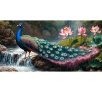 Diamond Painting Kits for Adults 5D DIY Diamond Art Loto Manualidades Adults Gem Art Kits Completo Punto de Cruz Puzzle Dibujos Regalo Accesorios for Beginners Pavo Real Decoracion 25x50cm J0K-129