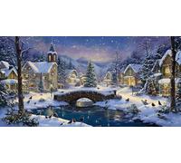 Diamond Painting Kits for Adults 5D DIY Diamond Art Paisaje Manualidades Adults Gem Art Kits Completo Punto de Cruz Puzzle Dibujos Regalo Accesorios for Beginners Puente Pequeño Decor 30x60cm J0K-127
