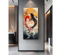 Diamond Painting Koi Diamond Painting Kit Completo XXL, 30x60 cm/11.8x23.6 In Pintura Diamante Olas Cuadros Diamantes 5D, DIY Puzzle Diamantes Diamond Art Artesanía para Decoración de la Pared Hogar