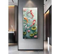 Diamond Painting Koi Diamond Painting Kit Completo XXL, 60x120 cm/23.6x47.2 In Pintura Diamante Hoja Cuadros Diamantes 5D, DIY Puzzle Diamantes Diamond Art Artesanía para Decoración de la Pared Hogar