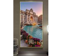 Diamond Painting La Fontana de Trevi en Roma Diamond Painting Kit Completo, Flor Pittura Diamante Niños Principiantes Bricolaje Cristal Strass Punto de Cruz, Decoración Hogar Regalos 40x80cm bd1-11y