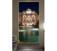 Diamond Painting La Fontana de Trevi en Roma Diamond Painting Kit Completo, Italia Pittura Diamante Niños Principiantes Bricolaje 5D Strass Punto de Cruz para Decoración Hogar Regalos 50x100cm tb3-18c