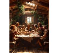 Diamond Painting La úLtima Cena, 5D Diamond Painting Adultos Hombre, DIY Manualidades Adultos Kit Punto de Cruz, Cuadro Diamantes Art Rhinestones Bordado Kit, para Decoración Hogar 60X70cm 0-6032