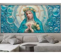 Diamond Painting La Virgen María Diamond Art Rosa,Tamaño Grande 90x40 cm,5D Dibujos con Diamantes Cuadro Pintura Diamante Kit Completo Adultos DIY Punto de Cruz Painting,Decoracion Hogar Pared S1022
