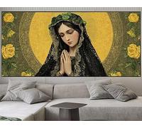 Diamond Painting La Virgen María Diamond Art Rosa,Tamaño Grande 90x40 cm,5D Dibujos con Diamantes Cuadro Pintura Diamante Kit Completo Adultos DIY Punto de Cruz Painting,Decoracion Hogar Pared S1020