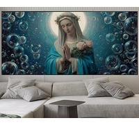 Diamond Painting La Virgen María Punto de Cruz Kit Completo 80x160 cm,Pintura de Diamante Rosa Dibujos con Diamantes 5D Punto de Cruz DIY Diamond Art Painting para Hogar Decoracion Pared,Regalo S1021
