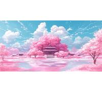 Diamond Painting Lago 5D Dibujos Con Diamantes, DIY Diamond Painting Adultos SueñO Pintura de Diamante Kit Manualidades NiñOs Cristal Regalo for Para DecoracióN de Pared del Hogar 40x20cm 0O-328