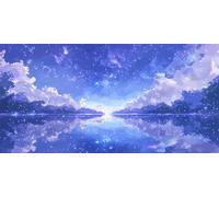 Diamond Painting Lago 5D Dibujos Con Diamantes, DIY Diamond Painting Adultos SueñO Pintura de Diamante Kit Manualidades NiñOs Cristal Regalo for Para DecoracióN de Pared del Hogar 60x30cm 0O-329
