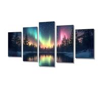 Diamond Painting Lago Aurora Diamond Painting Adultos 5 Packs, DIY Full Drill Punto de Cruz Cristal Pintura Diamante Kit Principiantes Manualidades Kit, Decoracion Hogar Pared 200x100cm j7s-438