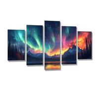 Diamond Painting Lago Aurora Diamond Painting Adultos 5 Packs, DIY Full Drill Punto de Cruz Cristal Pintura De Diamante Kit, Principiantes Manualidades Kit, Decoracion Hogar Pared 100x50cm j7s-545