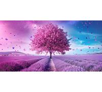 Diamond Painting Lavanda Pintura de Diamante Mariposa Diamond Painting Niños, DIY Manualidades Adultos, 5D Cuadro Diamantes Bordado Punto de Cruz Artesanía Kits para Decoración Pared 90x180cm J2-2069