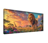 Diamond Painting León Diamond Painting Adultos Grande XXL Elefante DIY Pintura Diamante Punto de Cruz Cristal Art, Cuadros de Diamantes para Hacer para Decoración Pared, Regalo Mujer 50x100 cm 0Z-512