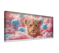 Diamond Painting León Diamond Painting Adultos Grande XXL Lindo DIY Pintura Diamante Punto de Cruz Cristal Art, Cuadros de Diamantes para Hacer para Decoración Pared, Regalo Mujer 45x90 cm 0Z-774
