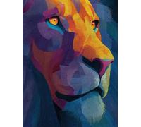 Diamond Painting LeóN, DIY 5D Diamond Painting Kit Animal, 5D Pintura Diamante Cuadro Diamantes DIY Full Drill Round Ricamo a Punto Croce Painting per Decorazioni Casa Pareti, Regalo 50x80cm E-L098