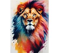 Diamond Painting LeóN Pintura Diamante Pintado Diamond Painting Kit Completo, Diamond Painting Grande 50 X 70cm, DIY Punto de Cruz Cuadros Diamantes 5D Diamond Art, Decoración Pared Hogar Regalo