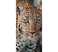 Diamond Painting Leopardo, Diamond Art Bordado Punto de Cruz Kit Completo Animal Manualidades Adultos Pintura de Diamante 50 x 100cm, Cuadro Diamantes para Cuadros Decoracion Salon Modernos DZSH4825