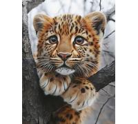 Diamond Painting Leopardo, DIY 5D Diamond Painting Kit áRbol, 5D Pintura Diamante Cuadro Diamantes Kit Bordado Principiantes DIY Full Cuadrado Embroidery per Decorazioni Casa Pareti 30x40cm S-2C83