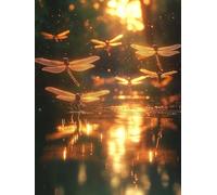 Diamond Painting LibéLula, DIY 5D Diamond Painting Kit Lago, 5D Pintura Diamante Cuadro Diamantes Kit Bordado Principiantes DIY Full Drill Round Embroidery Kit per Decorazioni Pareti, 50x80cm 0-SF32