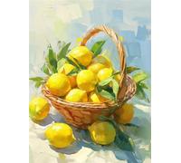 Diamond Painting Limón, 5D Pintura Diamante Fruta, Diamond Painting Kit Completo, DIY Puzzle Diamantes, Diamante Punto de Cruz Pintura Manualidades Adultos para Decoración de Pared Regalo 45x60cm