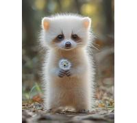 Diamond Painting Lindo Manualidades Adultos, Diamond Painting Kit Completo, DIY Cristal Pintura De Diamante Mapache, 5D Dibujos con Diamantes Principiante, Decoración Hogar, Regalos 20x30cm 0L-182