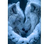 Diamond Painting Lobo, DIY 5D Diamond Painting Kit Nieve, 5D Pintura Diamante Cuadro Diamantes Kit Bordado Principiantes DIY Full Cuadrado Embroidery per Decorazioni Casa Pareti 80x120cm 9-7653