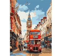Diamond Painting Londres 55x70cm, 2026 Nuevo Diamond Painting Niños El Gran Ben, DIY Pintar con Diamantes Kit Punto de Cruz, Manualidades Adultos Kit Bordado para Decoración Hogar, Regalo Mujer J-742K