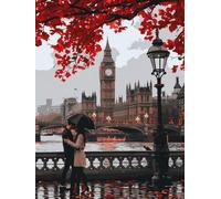 Diamond Painting Londres, 5D Diamond Painting Adultos Ciudad, DIY Manualidades Adultos, Dibujos con Diamantes Bordado Punto de Cruz Kit, Pintura de Diamante para Decoracion Hogar 100x130cm T-3933