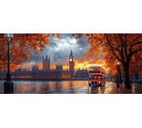 Diamond Painting Londres, 5D Diamond Painting Adultos El Gran Ben, DIY Kit Manualidades Adultos, 5D Punto de Cruz Cuadro Diamante, DIY Pintura de Diamante Kits, Regalo, Primavera Decor, 70x40cm Z-7473