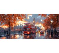 Diamond Painting Londres, 5D Diamond Painting Adultos El Gran Ben, DIY Kit Manualidades Adultos, 5D Punto de Cruz Cuadro Diamante, DIY Pintura de Diamante Kits, Regalo, Primavera Decor, 60x30cm 0-1784