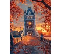 Diamond Painting Londres, 5D Diamond Painting Kit OtoñO, DIY Cuadro Diamantes Embroidery Kit Pintura Diamante Bordado Principiantes DIY Full Drill Cuadrado Pintura Decorazioni Pareti 70x100cm 2-PI907