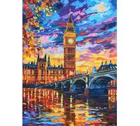 Diamond Painting Londres 60x80cm, 2026 Nuevo Diamond Painting Niños El Gran Ben, DIY Pintar con Diamantes Kit Punto de Cruz, Manualidades Adultos Kit Bordado para Decoración Hogar, Regalo Mujer J-820K