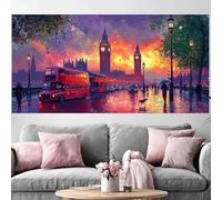 Diamond Painting Londres Diamond Painting Adultos Paisaje,2026 Nuevo DIY Manualidades Adultos 5D Full Drill Rhinestones Bordado Mosaico Art Kit de Pinturas de Diamantes,Decoración Hogar 30x60cm O-533G
