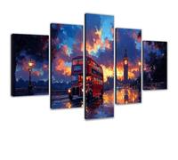 Diamond Painting Londres Diamond Painting Adultos Paisaje Pintura de Diamantes Manualidades Adultos, punto de cruz kit completo Con Diamantes Brillantes, Decoración de Pared 5 Piezas 60x100cm 0m-611