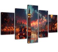 Diamond Painting Londres Pintura de Diamantes Cuadro Decorativo de Diamond Painting Adultos 5D Pintar Por Numeros Adultos, Lienzo Con Diamantes Brillantes-Idea de Regalo Mujer 110x225cm Ciudad 0b-1252