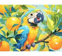 Diamond Painting Loro Diamond Painting Niños 30 x 25 cm, 5D Pintura Diamante Adultos Kit Completo, Manualidades Adultos DIY Punto de Cruz Bordado Mosaico Kit, Diamante Para Decoración (Naranja) 860z-s