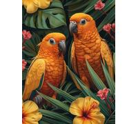Diamond Painting Loro Pintura Diamante Flor Diamond Painting Adultos Principiante 5D DIY Punto de Cruz Diamante Manualidades Adultos Kit para Decoracion Habitacion Hogar, Regalo 60 x 80 cm -zjn2506NU