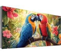 Diamond Painting Loro, Pintura Diamantes Adultos, Punto de Cruz Kit Completo Amar, Diamond Art Kit Niños 5D, DIY Punto Diamante Cuadros Manualidades Adultos, Decoración Pared Salon 40x80cm C2-465