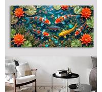 Diamond Painting Loto Diamond Painting Large XXL Pez, Pintura de Diamante Kit Manualidades Adultos, 5D Creart Embroidery Kit Punto de Cruz Pintura Diamante para Decoración Pared Hogar 60x120cm,Cod-460