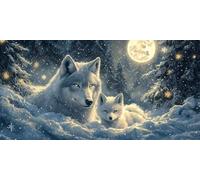 Diamond Painting Luna 5D Dibujos Con Diamantes, DIY Diamond Painting Adultos Lobo 2 Pintura de Diamante Kit Manualidades NiñOs Cristal Regalo for Para DecoracióN de Pared del Hogar 100x200cm CJ0P-781