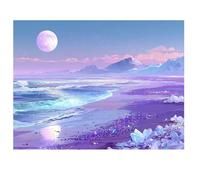 Diamond Painting Luna 90x60cm 2026 Nuevo Diamond Painting Adultos,Pintura Diamante Playa Pintura de Diamante Niños,DIY Cristal Bordado Punto de Cruz Manualidades para Decoracion Navidad,Regalo I-K701