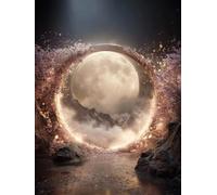 Diamond Painting Luna Diamond Painting Adultos, Pintura Diamante Paisaje Patrón 5D DIY Punto de Cruz Diamante Dibujos con Diamantes Manualidades Adultos para Decoracion Pared 30x40CM -yym2507MI