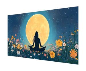 Diamond Painting Luna Diamond Painting Adultos Yoga Pintura de Cuadrado Diamantes Completo 5D Bordado Punto de Cruz Kits, Manualidades Regalos para Principiantes, Hogar Decoración 55x110cm L#-418
