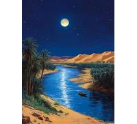 Diamond Painting Luna, Diamond Painting Kit Completo, Manualidades Adultos, Regalo Mujer, DIY Cristal Bordado Punto de Cruz Pintura Diamante para Principiantes, Decoracion Hogar, Río 40x50 cm 0b-450