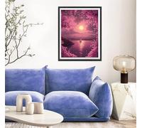 Diamond Painting Luna Pintura Diamante árbol, DIY 5D Kit Completo de Pintura de Diamante para Adultos y Niños, Diamantes Cristal Artesanía para Decoración De Pared Del Hogar, Regalos 80x110cm s-4366