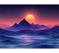 Diamond Painting Luna Pintura Diamante MontañA Diamond Painting Adultos 5D DIY Punto de Cruz Diamante Manualidades Adultos Kit para Decoracion Habitacion Hogar, Regalo Mujer 90 x 70 cm -zjn25011LB