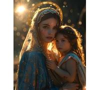 Diamond Painting Madre Diamond Painting Adultos, Pintura de Diamante Mujer Manualidades Adultos Niños, DIY 5D Round Cristal Bordado Punto de Cruz Kit Completo, Home Decoration Regalo 20x30cm z-4991