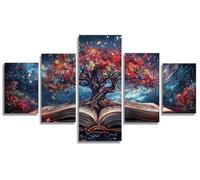 Diamond Painting MagiaDiamond Painting 5 Pezzi Árbol de la vida DIY Pintura de Diamante Kit Manualidades Adultos, 5D Creart Punto de Cruz Pintura Diamante para Decoración Pared Hogar 150x80cm, Model92