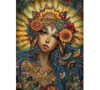 Diamond Painting Mandala Diamond Painting Adultos, 5D Cuadro Diamantes Mujer Pintura Diamante Manualidades Niños, DIY Crystal Bordado Punto de Cruz Kit Completo, Decoración Hogar Regalo 40x60cm 6X-823